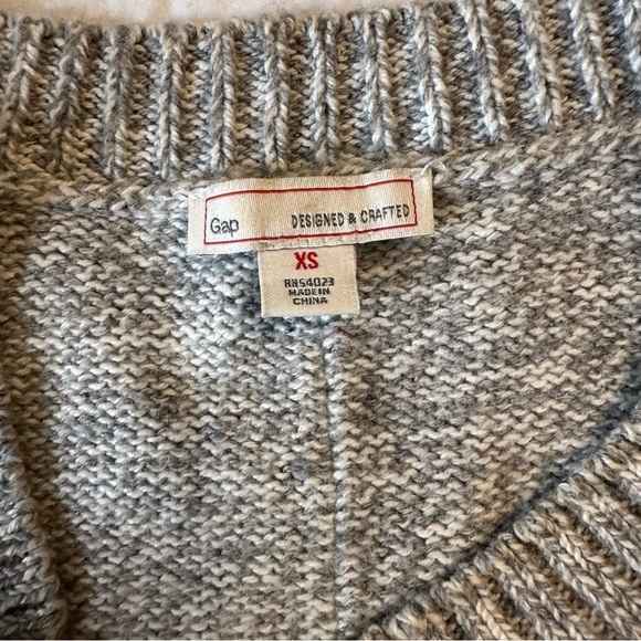 Gap Crafted Crew Neck Sweater Women XS light Gray  Knit Pockets(k11) - Picture 7 of 11